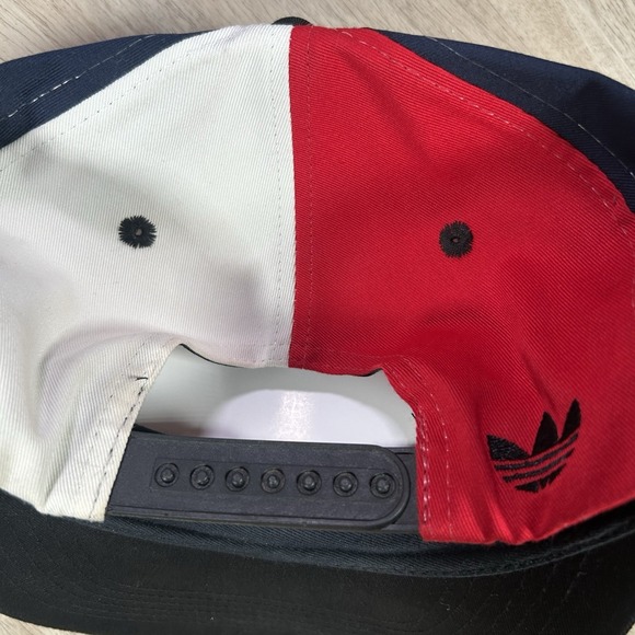VTG 90s Adidas USA Trefoil Snapback Hat Red White Blue Cap - Picture 2 of 7